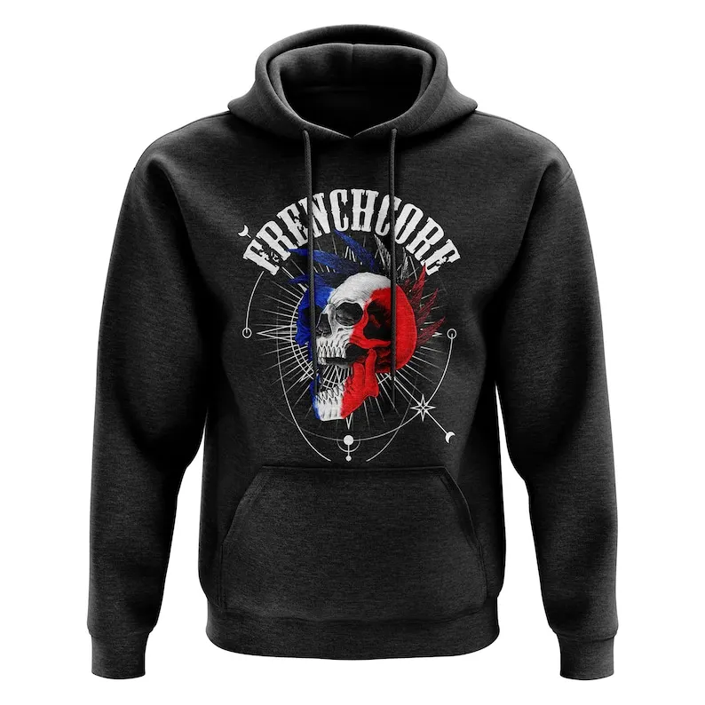 Толстовка с изображением французского черепа Mohawk толстовка жесткого Габора худи