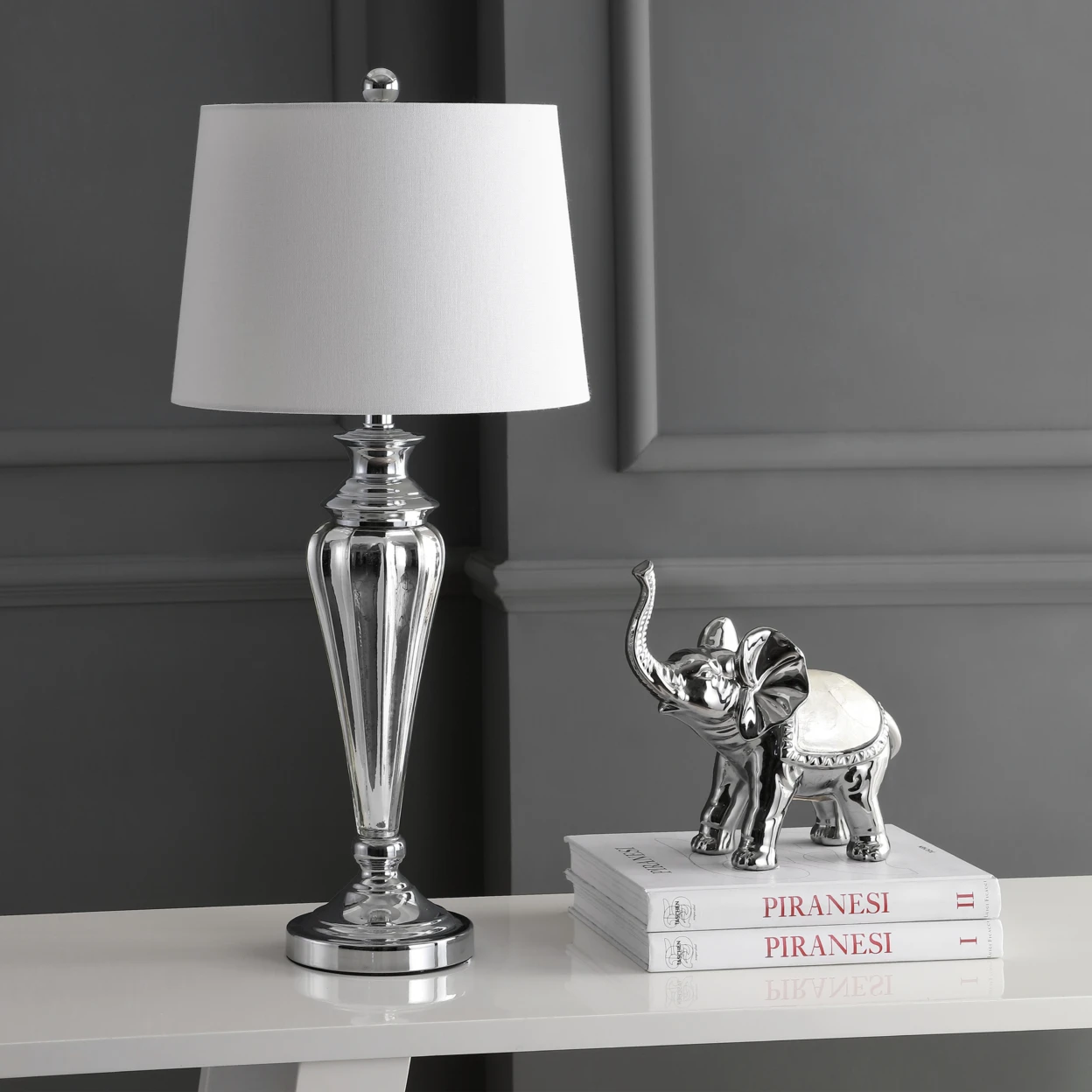 

HMTX Harlem 25 in. Modern Ceramic Table Lamp, Blue