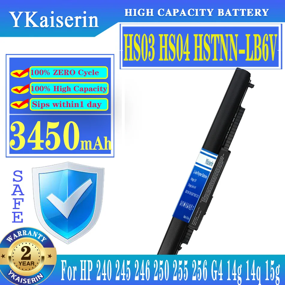 

YKaiserin Battery 3450mAh For HP 14g 14q 15g 15q 15T 15Z 240 245 246 250 255 256 G4 807957-001 HSTNN-LB6U HSTNN-LB6V Batteries