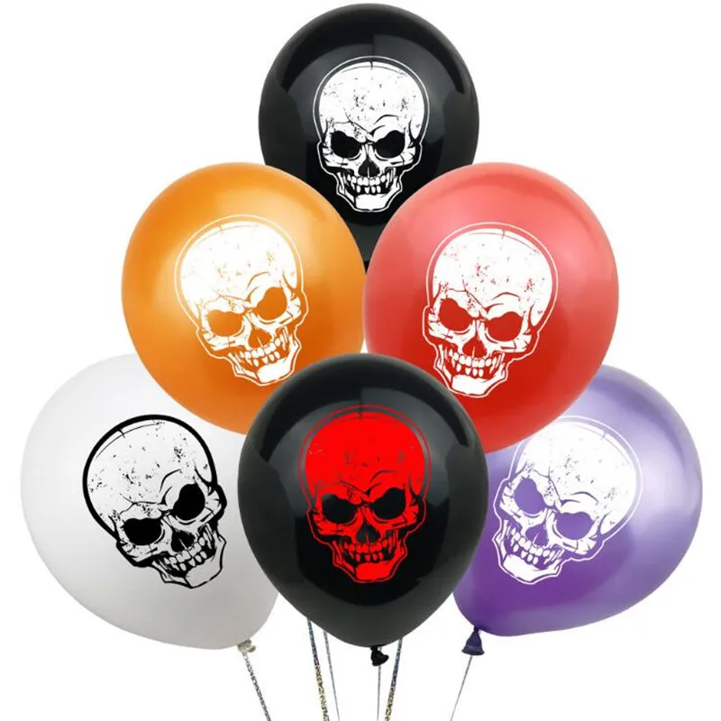 

Horror Skull Latex Balloons Halloween Party Decoration Black White Helium Balloon Kids Toy Gifts Home Decor