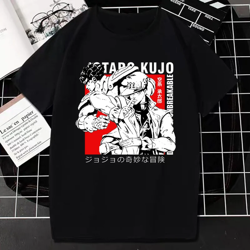 

Bizarre Adventure Anime Tshirt Men Cool Print Tee Harajuku Japan Manga Streetwear Unisex Oversized T-shirt Camisetas Custom