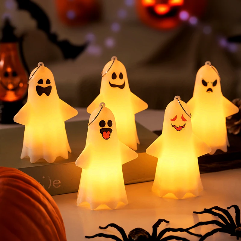 

5/10pcs Halloween Ghost Light Cute Hanging Pendant Lamp Ornaments For Party Home Decor Supplies Gifts Halloween Decoration 2023