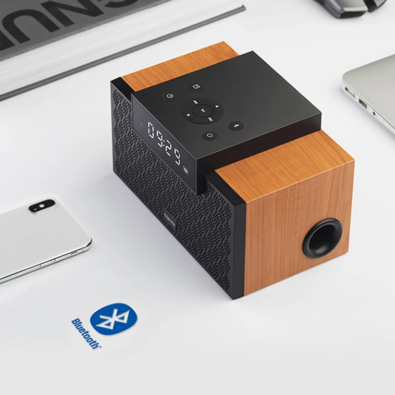 Bluetooth-динамик мини-портативный беспроводной сабвуфер будильник настольный
