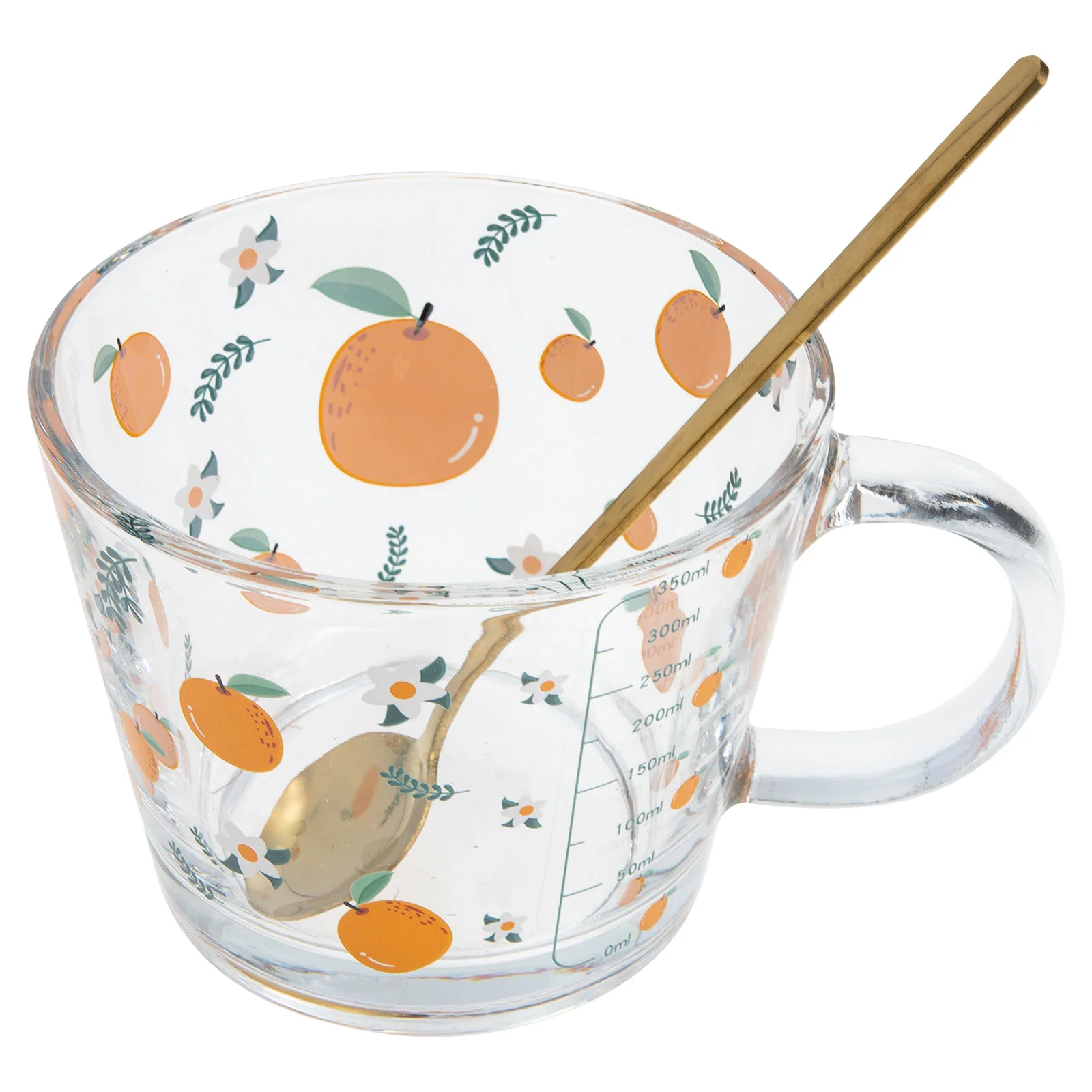 

1 Set of Adorable Glass Cup Household Cup Decorative Water Mug with Spoon