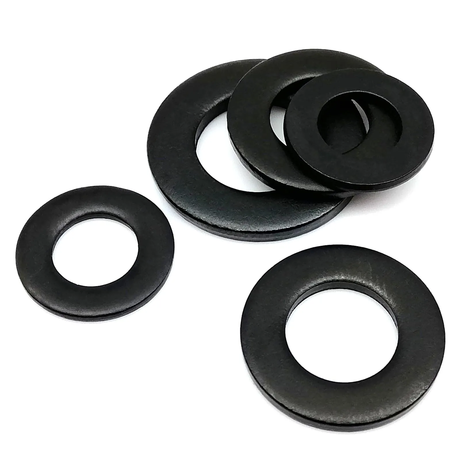 

10/20/25/50/100X M1.6 M2 M2.5 M3 M3.5 M4 M5 M6 M8 M10 M12 GB97 DIN125 Black 304 A2 Stainless Steel Flat Washer Plain Gasket Ring