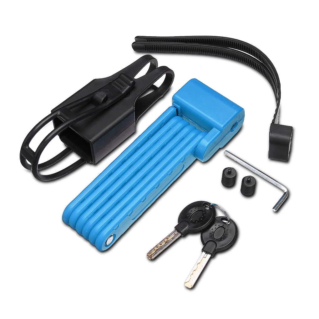 

Складной компактный велосипедный замок, комбинированная система безопасности для дорожного велосипеда, стальные портативные аксессуары д...