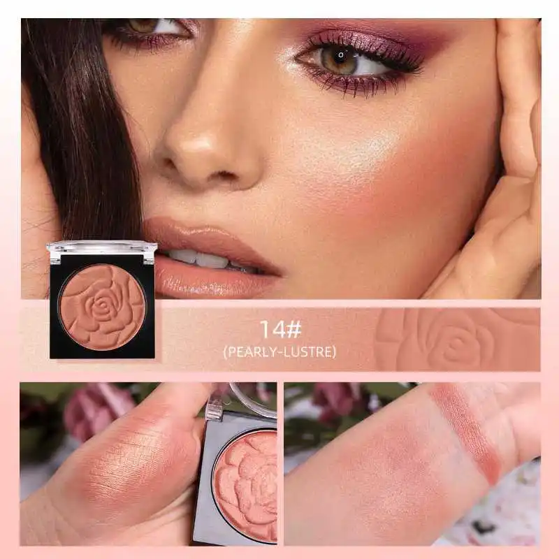 

Highlighten Blush Waterproof Sweat-proof Blusher Natural Monochrome Blush Palette Long-lasting Face Contour Natural Makeup Blush
