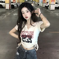 pure desire chic navel exposed short cotton t shirt new summer chic sweet spice girl straight shoulder slim fitting short sleeve