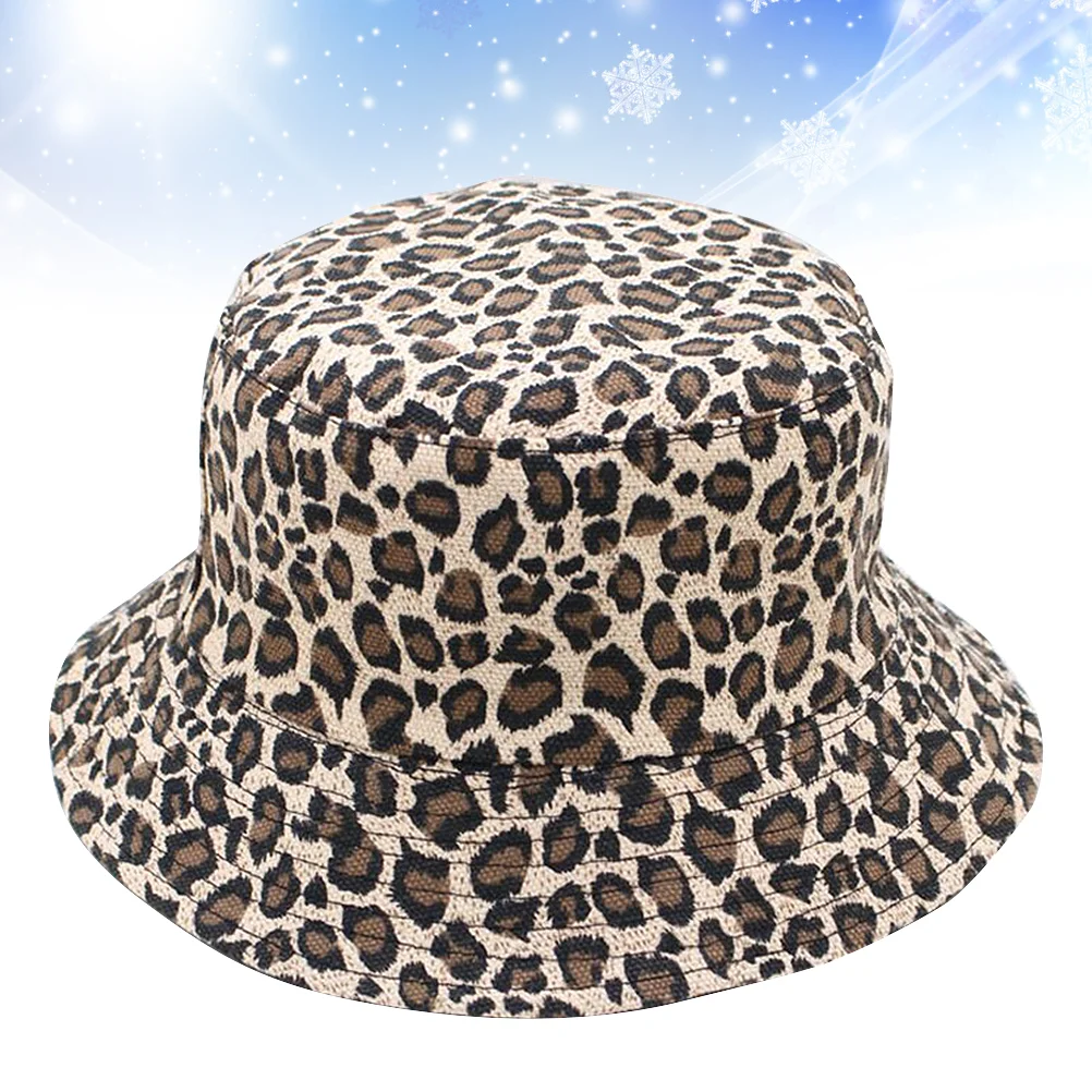 

New Leopard Print Reversible Bucket Hat Uv Protection Hat Hats Fishman Double Sided Uv Protection Hat
