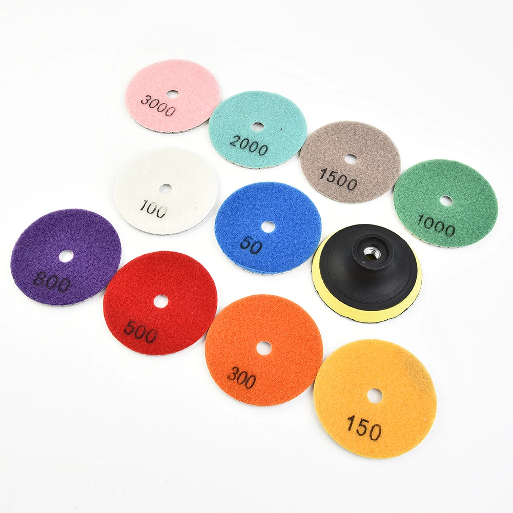 

Backer Polishing Pad Polisher 10pcs 3\" Concrete Disc Grinder Grinding Limestone Marble Sanding Stone Convenient