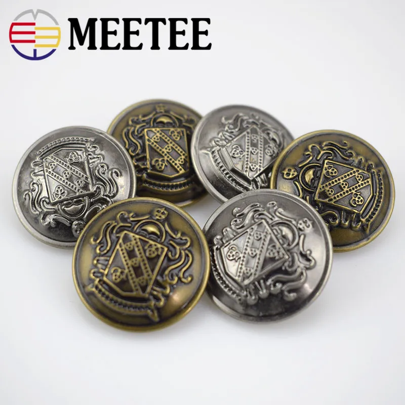 

30pcs Meetee 13-30mm Metal Buttons Antique Silver Copper Button for Jacket Suit Shirt Button Scrapbooking Sewing Accessories