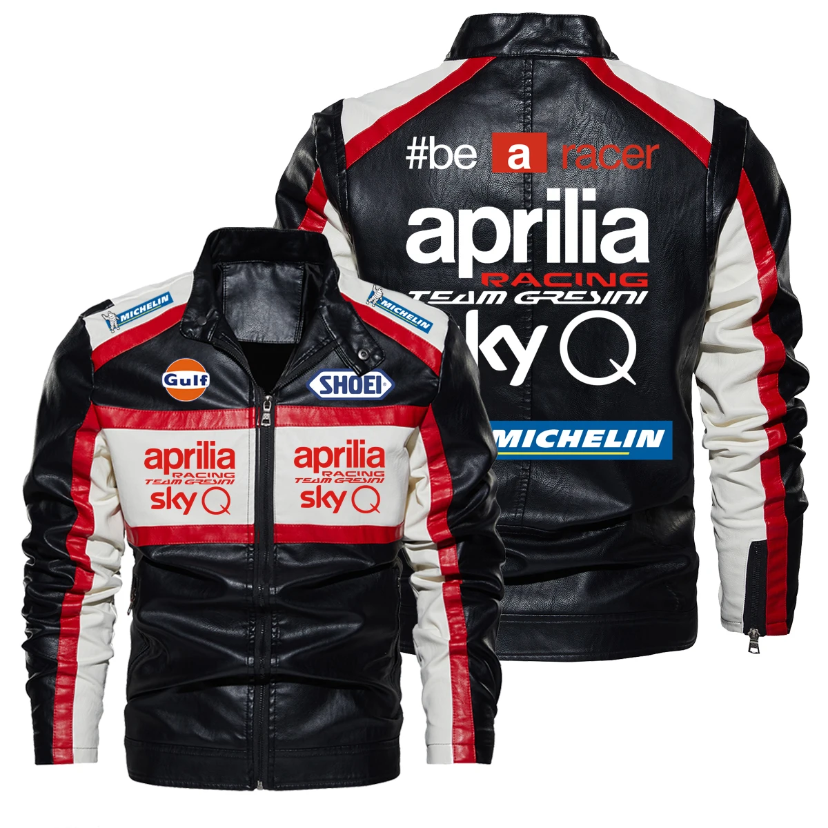 

Мужская кожаная куртка с логотипом APRILIA, повседневная куртка, Мужская модная мотоциклетная куртка, Мужская кожаная куртка на весну и осень
