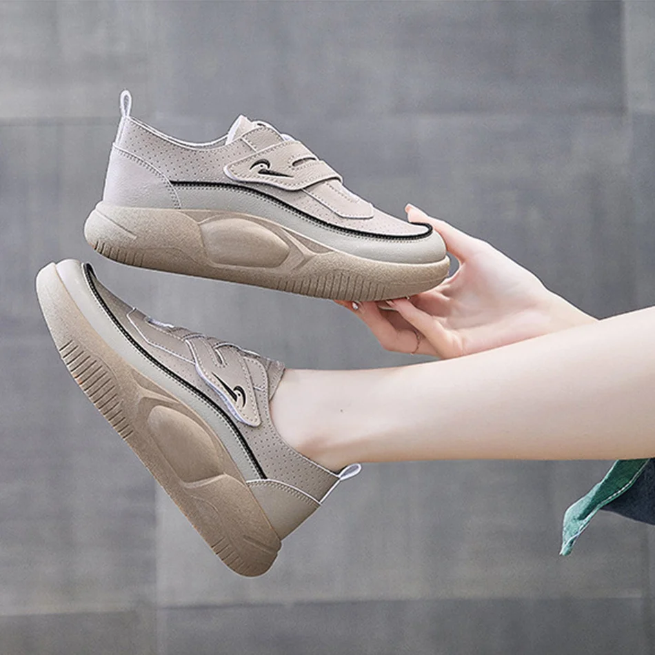 

Women's Running Shoes Class Spring New Tide Leather Surface Casual Shoes Chinese Wind Sports Shoes Outdoor Sports Women's Shoes