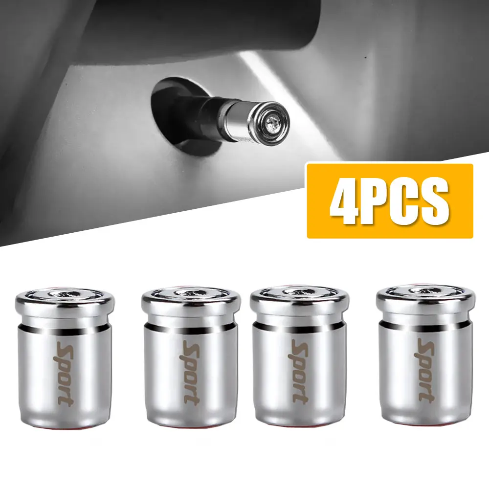 

4pcs Newest Titanium Black Zinc Alloy Car Styling Anti-theft Stainless Wheel Tire Valve Stem Caps Wheel Tire Stem Air Valve Caps