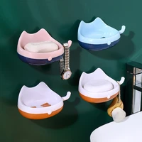 soap dish for bathroom soap holder self adhesive storage organization kitchen toilet drain container rack gadgets accessories