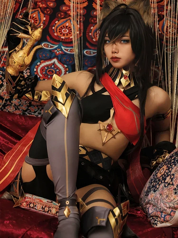 Женский костюм для косплея Game Genshin Impact Dehya парик Сумеру геншина аниме сексуальный
