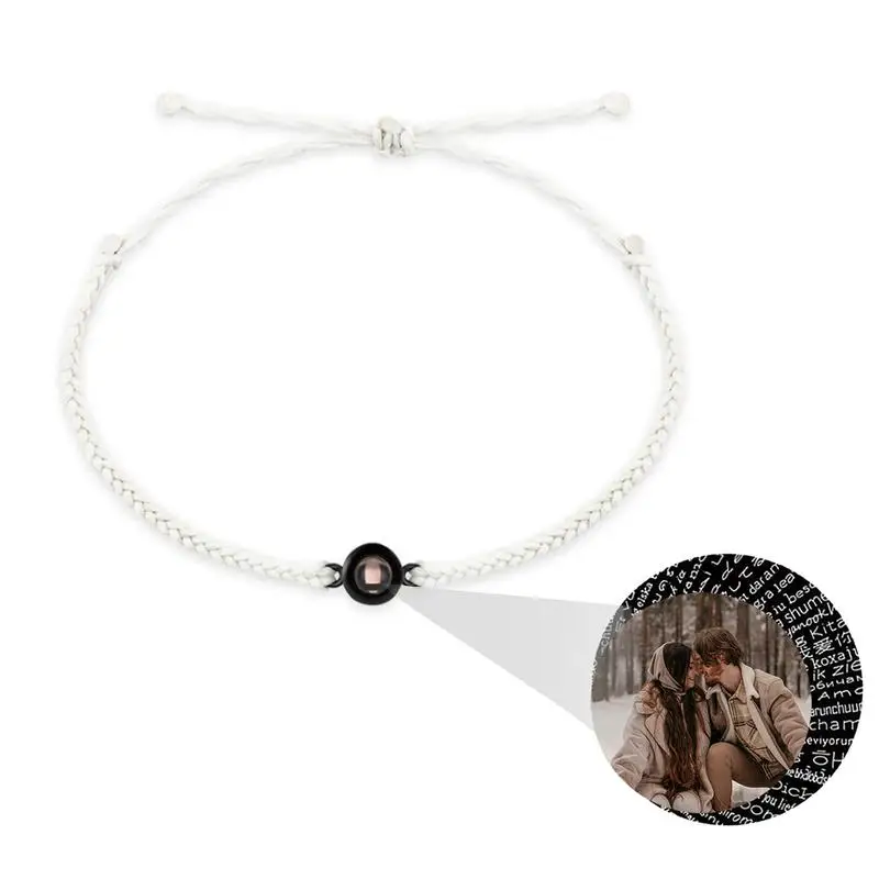 

Персонализированный браслет с фотографией, браслет с фотографией, регулируемый браслет с проекцией фото на 100 языках, браслет с надписью «I ...