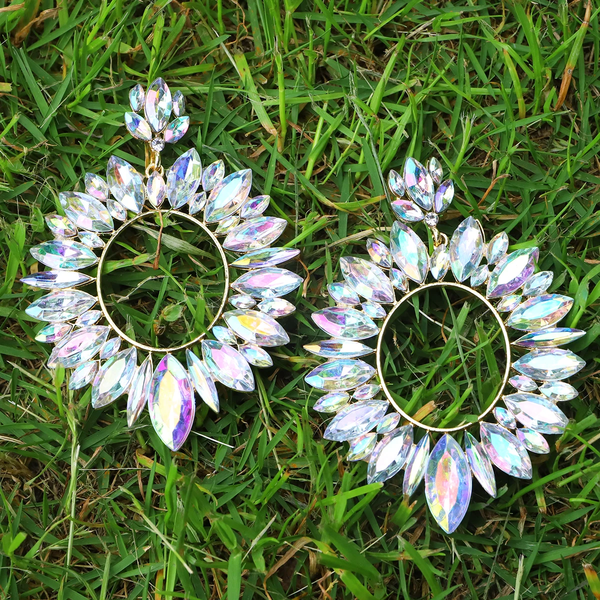 Miwens блестящие стеклянные геометрические висячие серьги Стразы для женщин модные