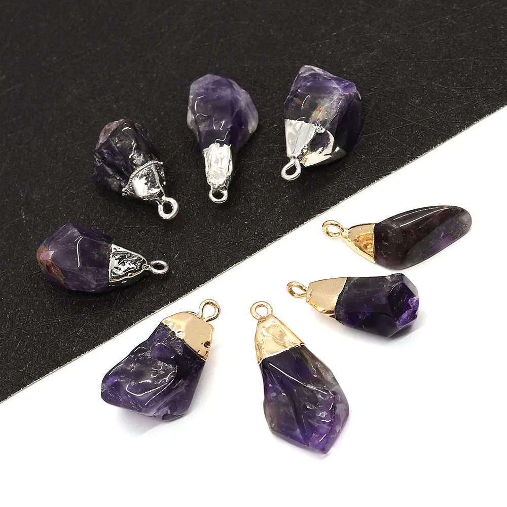 

Natural Stone Irregular Amethyst Pendant 10-28mm Fine Elegant for Making Jewelry DIY Necklace Earrings Bracelet Accessories