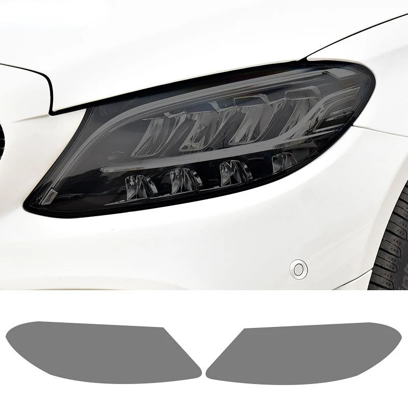 

Car Headlight Protective Film Transparent Smoked Black TPU Sticker For Mercedes Benz C Class W204 W205 C63 AMG A205 C205 S205