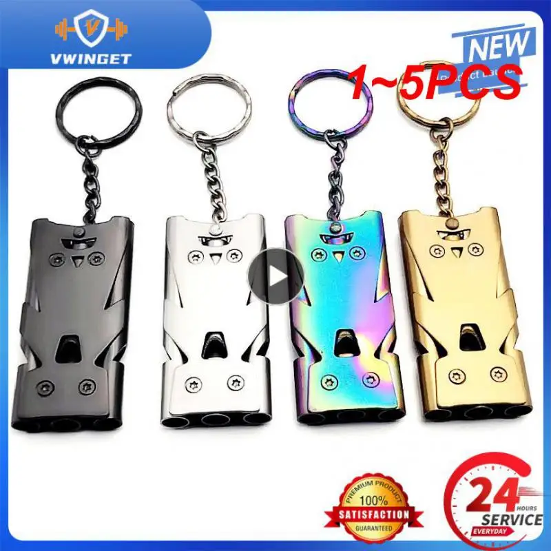 

1~5PCS Double Pipe Whistle Pendant Keychain High Decibel Outdoor Survival Emergency Whistle Camping Tool Multifunction Whistle