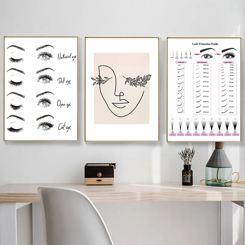 

Fashion Eyelash Poster And Prints Nordic Makeup Canvas Painting Beauty Salon Girl Room Gift Bedroom Home Decor Wall Art Picture