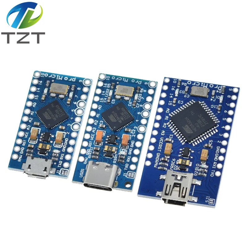 TZT Pro Micro ATmega32U4 5 в 16 МГц Замена ATmega328 для Arduino Mini с 2-рядным штырьковым разъемом Leonardo