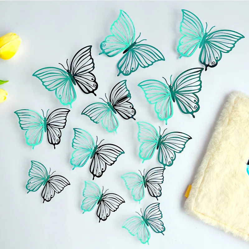 

3D наклейки-бабочки из бумаги, набор из 12 штук