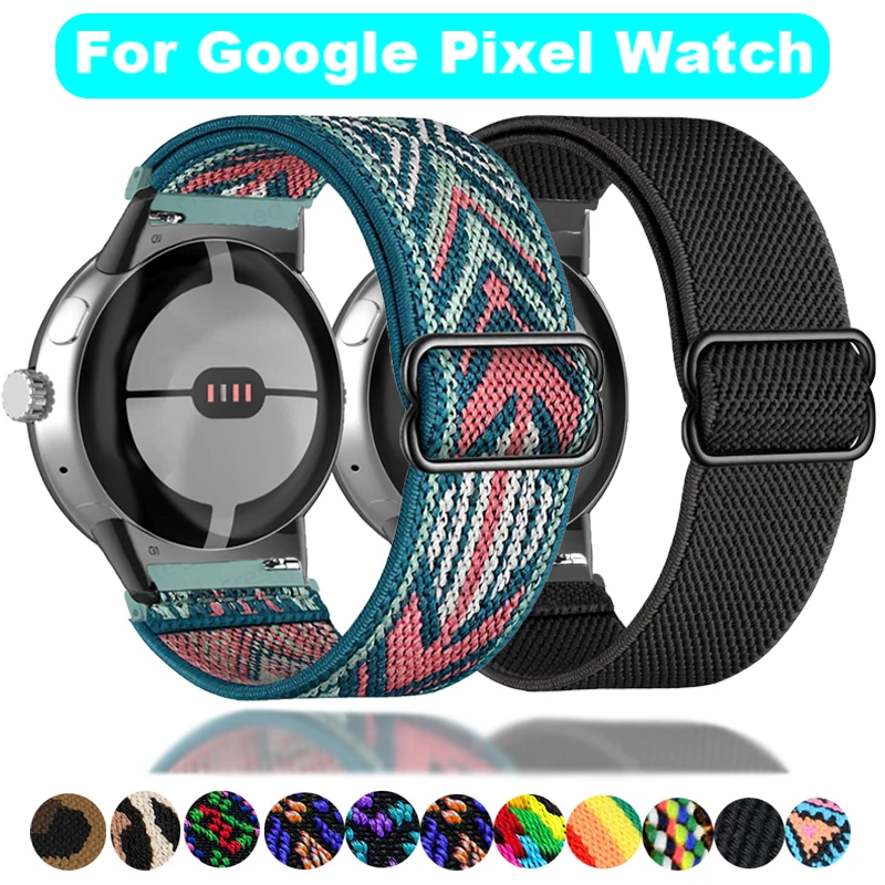 

Scrunchie Bands For Google Pixel watch Strap Smartwatch Accessories Elastic Nylon Loop Bracelet Correa Pixel watch Strap