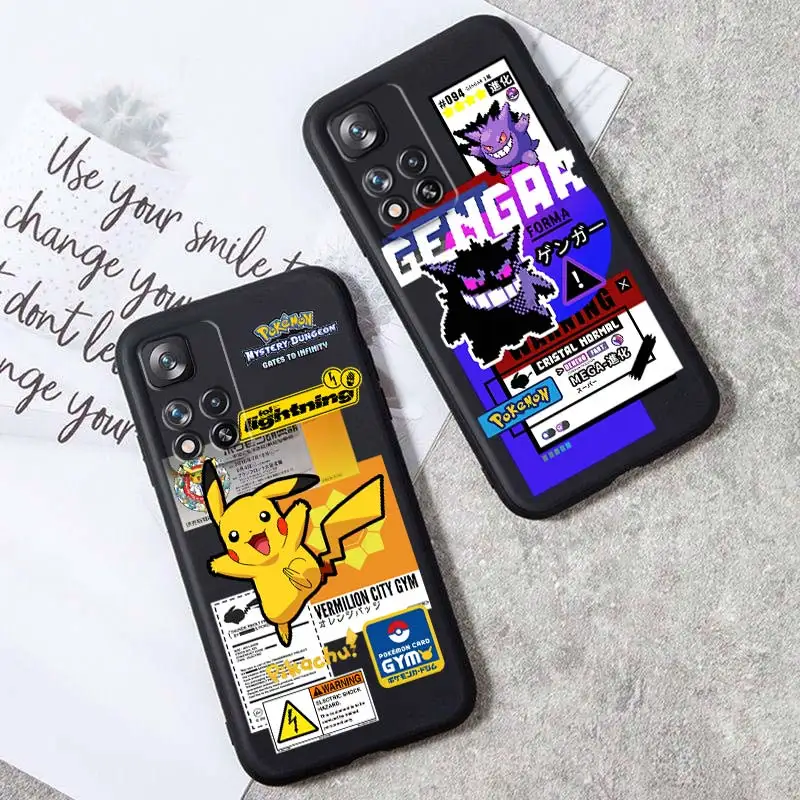 

Pokemon Mewtwo Gengar Lucario Phone Case For Xiaomi Redmi Note 12 11E 11S 11 11T 10 10S 9 9T 9S 8 Pro Plus 5G 7 Black Cover