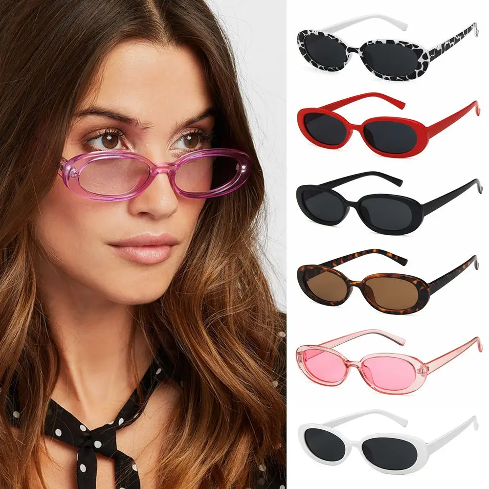 

New Women Retro Sunglasses Oval Sunglasses Fashion Pink Ladies Cat Eye Cycling Motorcycle Outdoor UV400 Sun Glasses