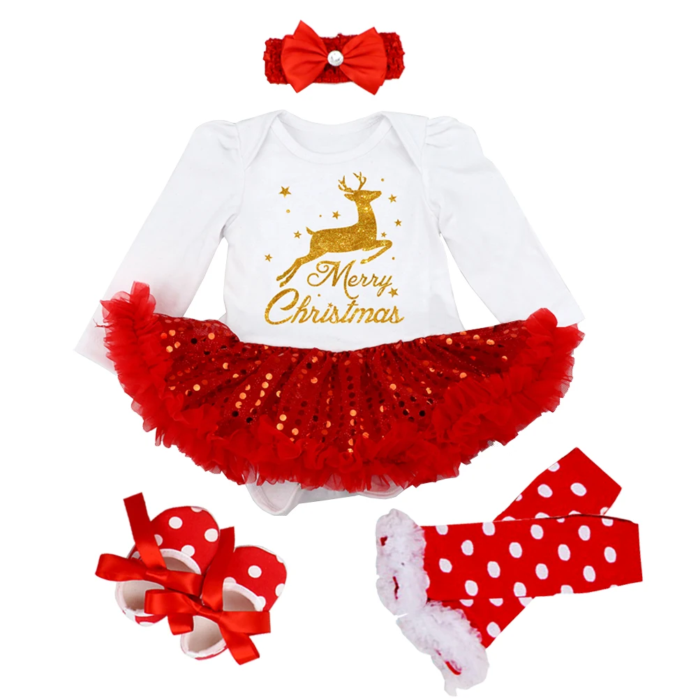 

Xmas Baby Girl Christmas Costumes Toddler Girls 1st Christmas Outfit Newborn Christening Gown 12 Months Infantil Baptism Clothes
