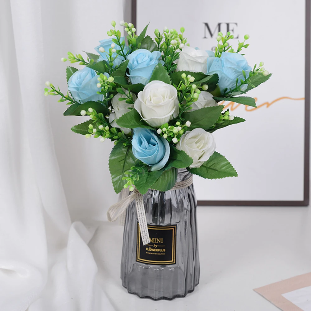 Шелковые красные розы 33 см искусственный цветок для вазы недорогой букет сделай