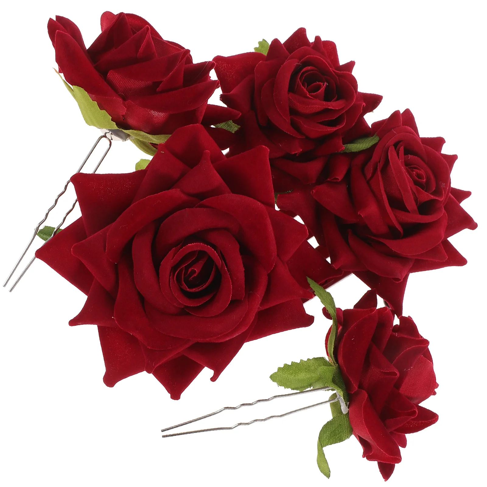 

Rose Hair Clip Rhinestone Accessories Accessory Hairpin Plush Fabrics Wedding Bobby Jewelry Women's Decorations