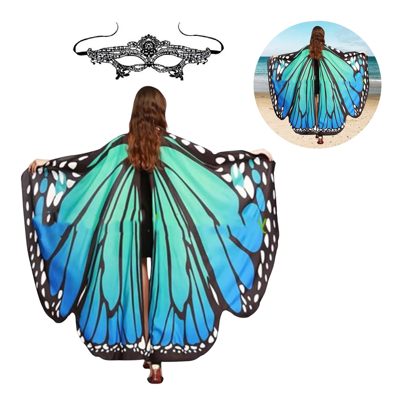 

Butterfly Wings Costume Adult Carnival Costumes Butterfly Wings Costume Poncho For Halloween Fancy Dress Party Cosplay