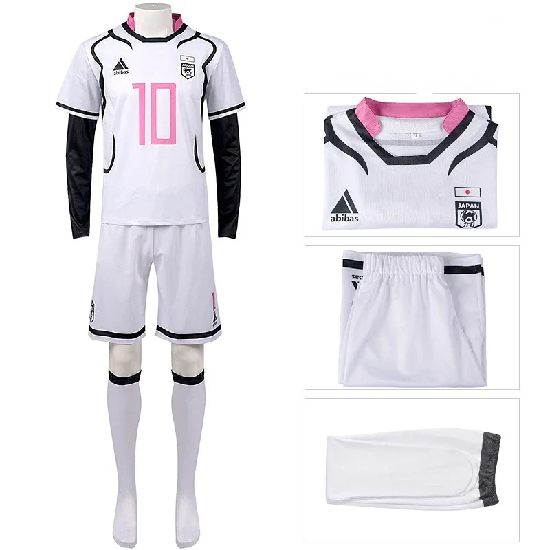 Аниме Синий замок Косплей Костюм Sae Shidou Aiku U20 ФУТБОЛ белая Униформа команды