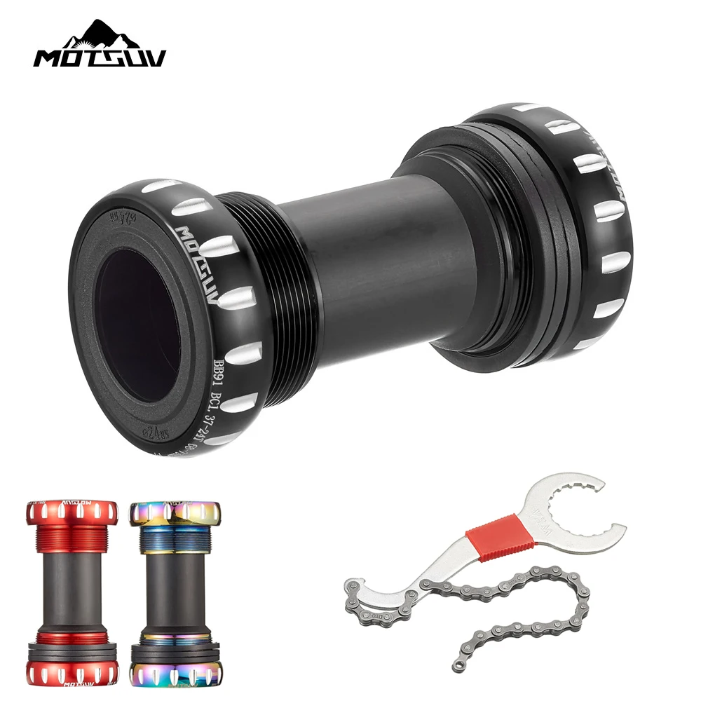 

BB91 Bicycle Bottom Bracket Sealed Bearing Thread Type 68 73 BSA68 Shell Three In One Tool Axis Wrench MTB Road Bike Waterproof