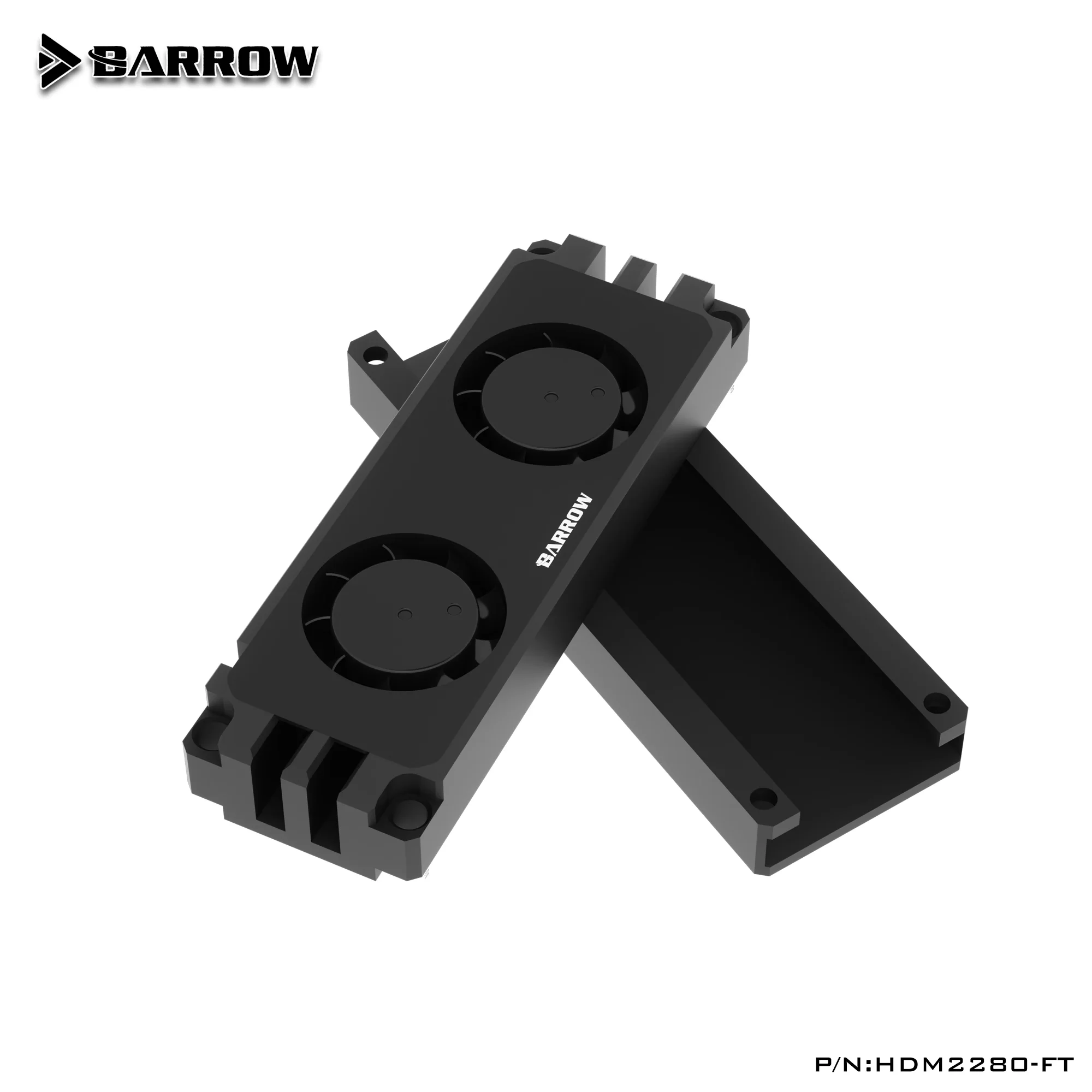 BARROW 2280 22110 PCIE SATA M.2 жесткий диск с двумя вентиляторами, теплоотвод с воздушным охлаждением, черный, серебристый, 5 В, стандартный