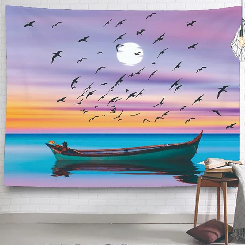 Пляжный гобелен Ashou Coast Настенный декор морской пейзаж украшение для дома