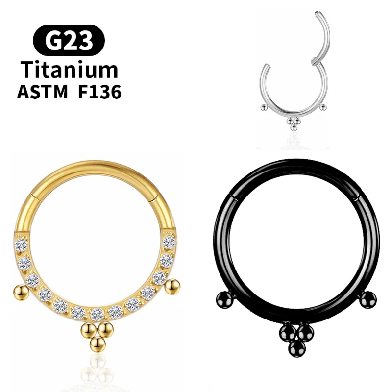 

Cartilage piercing Tragus Clicker Labret Septum Earrings G23 Daith Helix Crystal ear Titanium Women Charming Sexy Body Jewelry