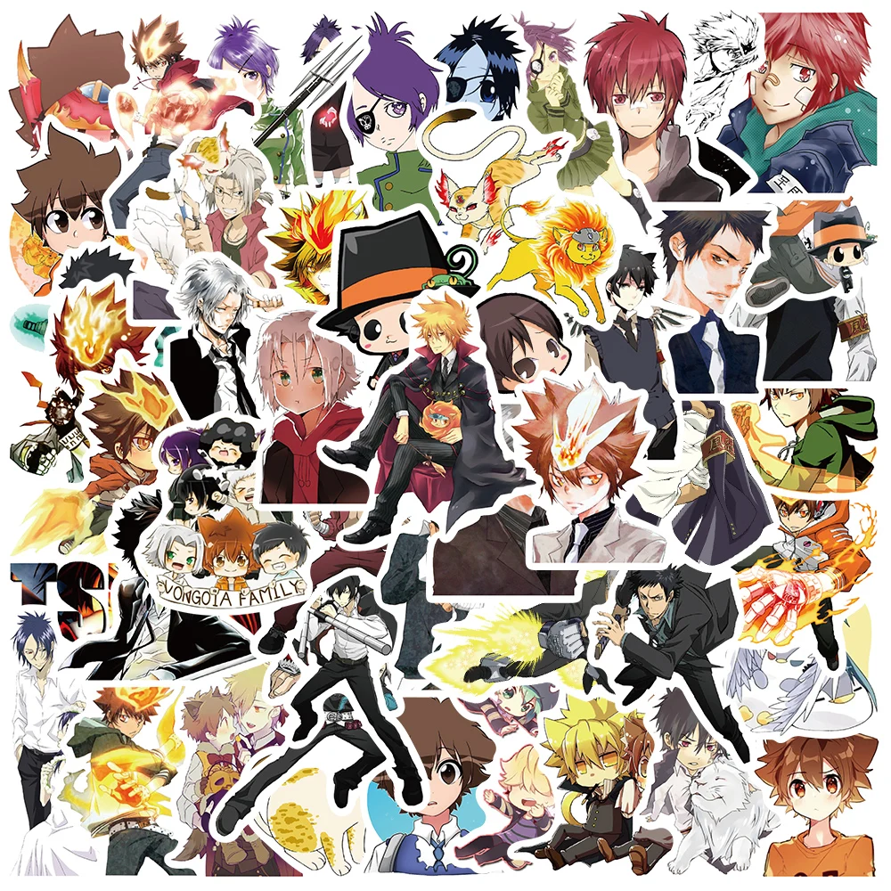 10/50pcs Cartoon Anime HITMAN REBORN Stickers For Laptop Water Bottle Phone Waterproof Graffiti Skateboard Car Decals Kids Toy