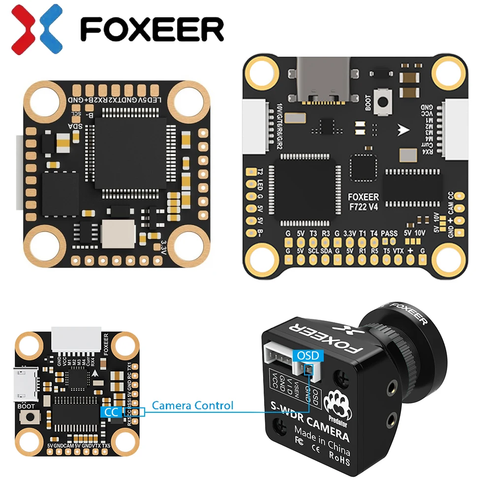 1 шт. Foxeer F722 V4 MPU6000 4 ~ 8S/Mini MPU6000 2-6S BetaFlight управление полетом STM32F722RET6 для FPV беспилотных летательных аппаратов DIY части