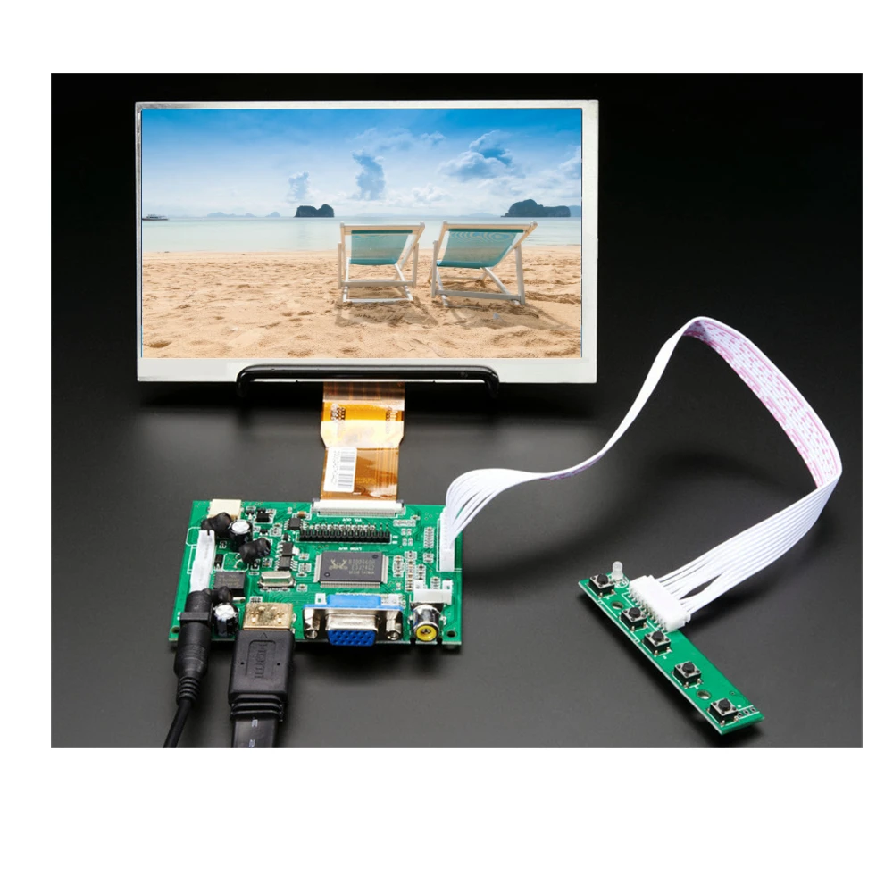 

7 Inch AT070TN94 Screen Display LCD Monitor Driver Control Board Audio HDMI-Compatible For Lattepanda,Raspberry Pi Banana Pi