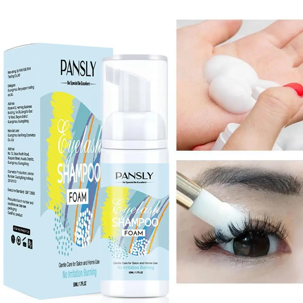 

50ml Eyelash Extensions Brush Shampoo Kit Eyelash Extension Glue Cleansing Lash Foam Glue Pump Clean Lash Eye Label Wholesa W0E6