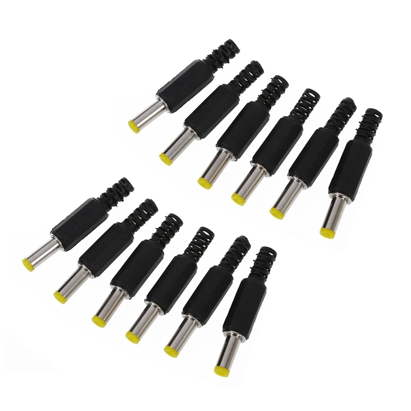 

5.5Mm X 2.5Mm DC Power Plugs Male Barrel Connectors Black 12Pcs
