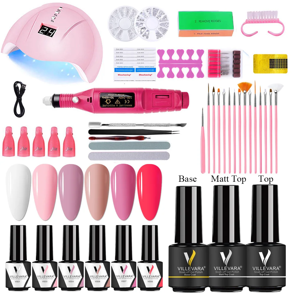 

Nail Set With Nail Lamp Nail Dryer Nail Drill Machine Manicure Set Kit Poly Nail Gel Kit Polish Set Soak-off Nail Art Tools Sets