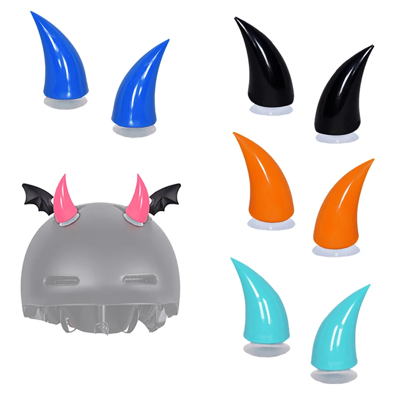 

2 Pcs Devil Horns for Motorcycle Bicycle Helmet Demon Wings Helmet Decorations Accessories for Skiing Biking Cycling Skating