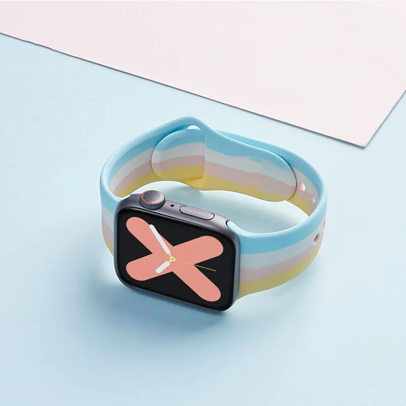 

Ремешок силиконовый для Apple watch band 44 мм 40 мм 45 мм 41 мм iwatch band 38 мм 42 мм, браслет для наручных часов correa Apple watch 7 6 se 5 4 3