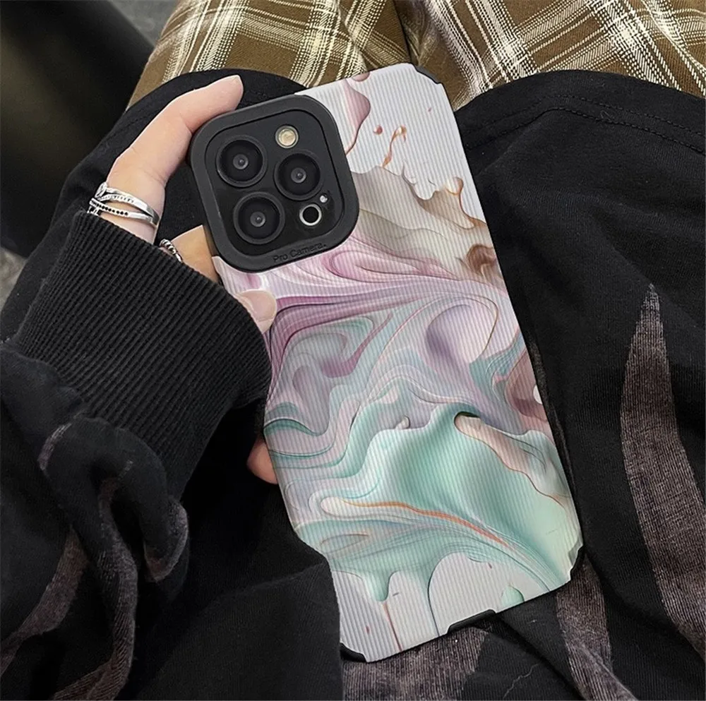 

Lovebay Painted Graffiti Phone Case For iPhone14 11 Pro Max XR XS Max 13 12 Mini 14 7 8 6 Plus Soft Shockproof Back Bumper Cover