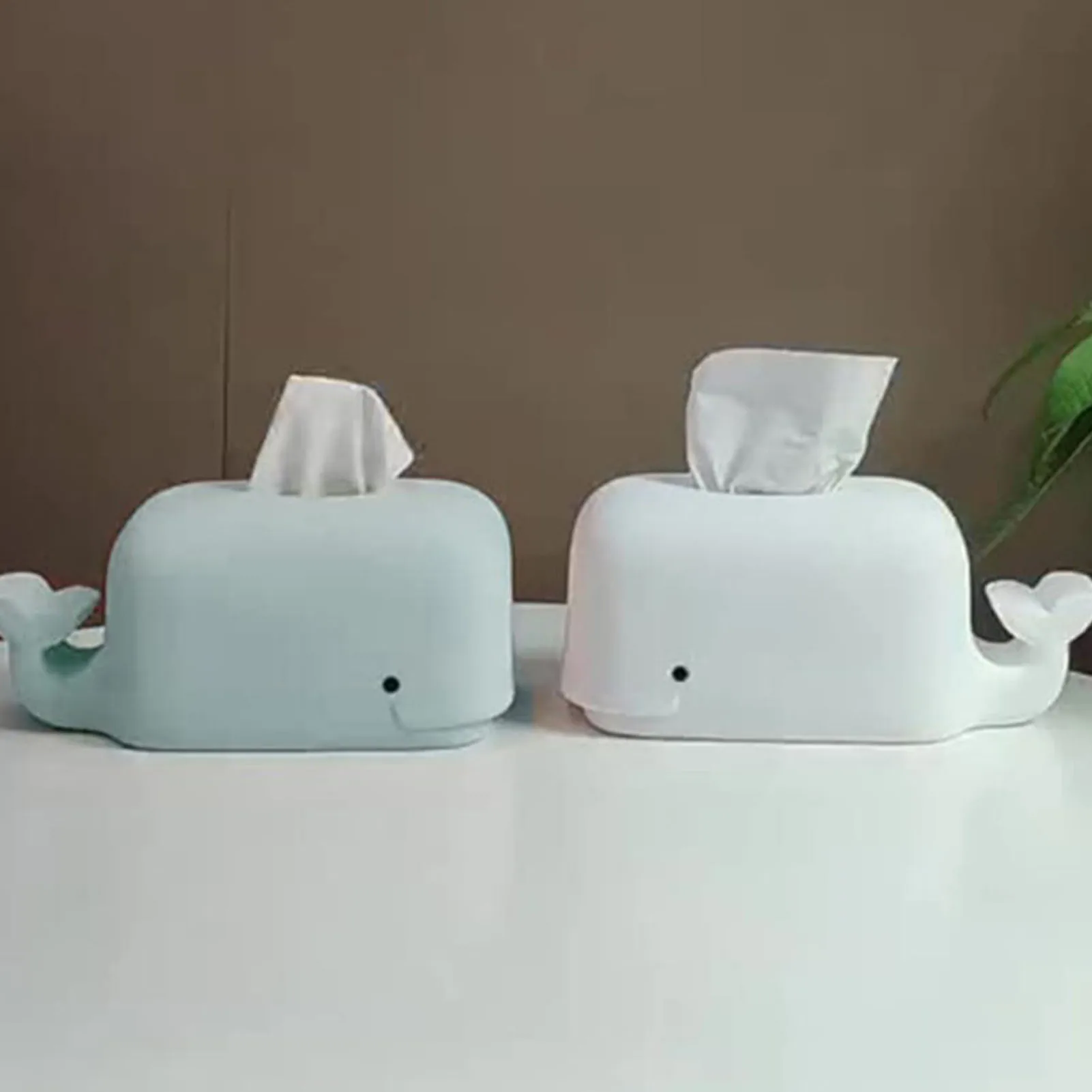 

New Whale Tissue Box Cover Cute Tissue Box Holder Durable Silicone and Phone Stand Design Tissue Box Dispenser for Desks Bedroom